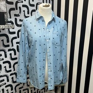 Old Navy Light Blue Polka Dot Men's Shirt